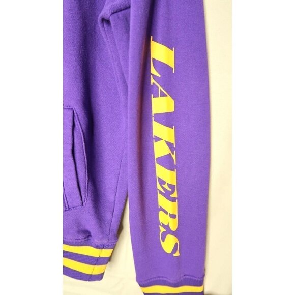 Los Angeles Lakers Sweatshirt Purple Pullover Turtle Neck Drawstring Medium - Picture 6 of 13